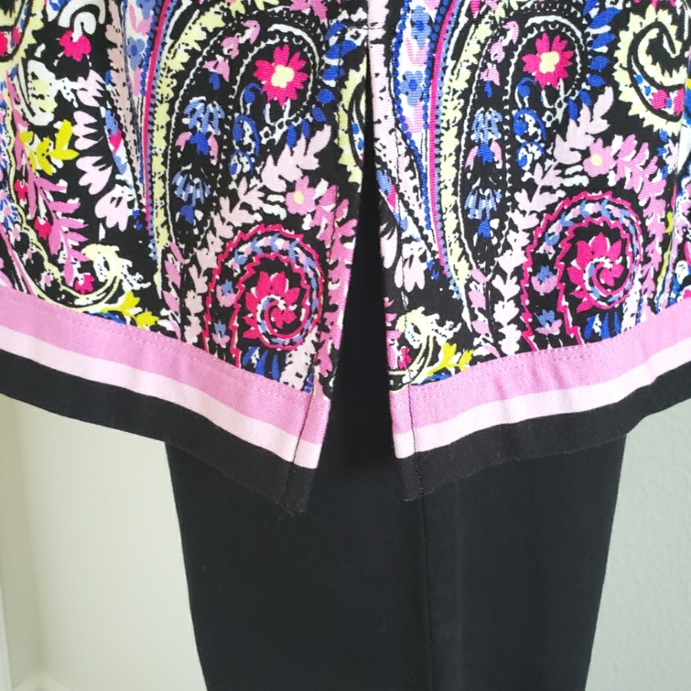 PAPPAGALLO Long Sleeve Pearl Pink Paisley Tunic Top—NWT—L - Picture 5 of 14